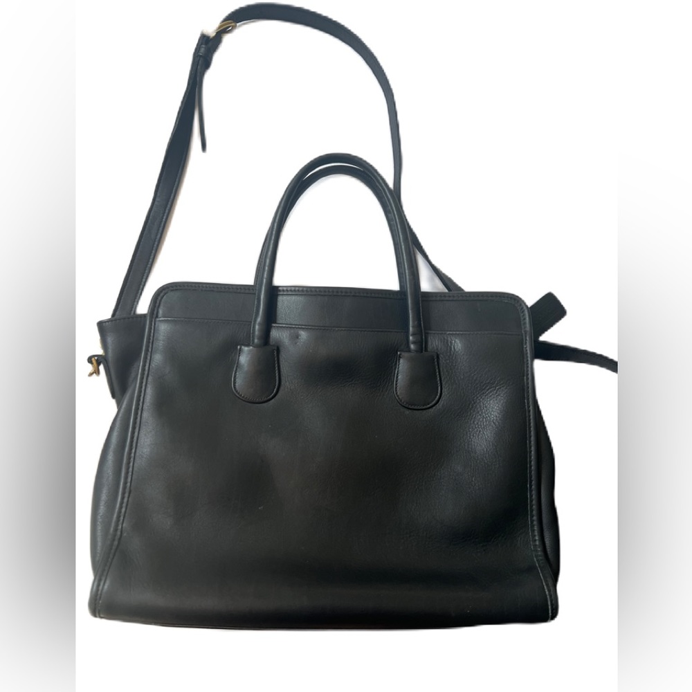 Vintage black leather Coach bag